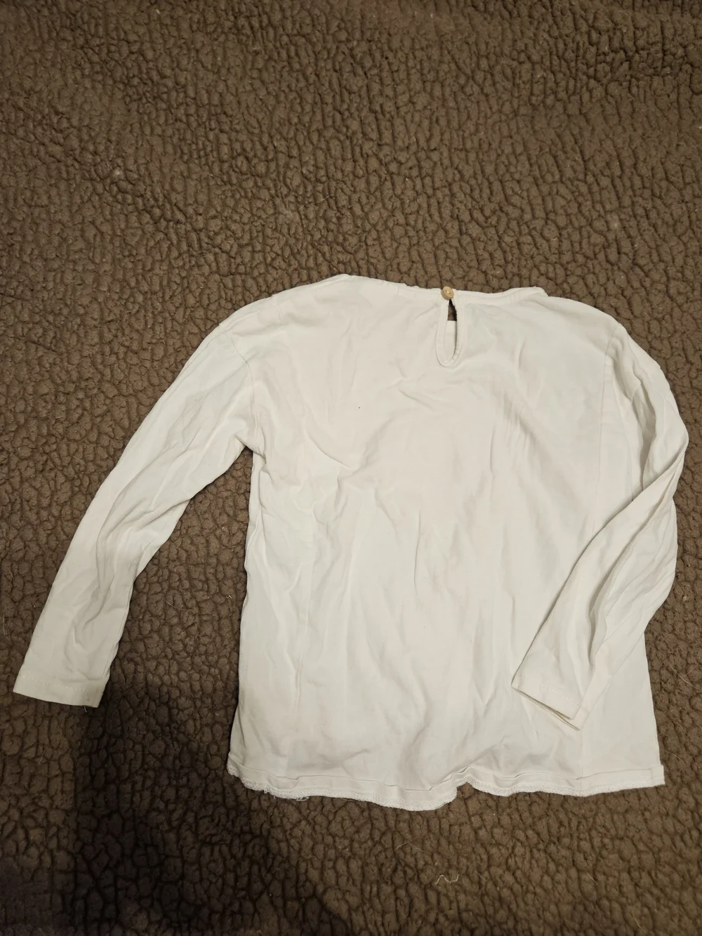 White Long Sleeve Kids Tee with Red Heart Graphic